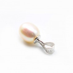 Bélière coupelle, pour perles semi-percées, argent 925 rhodié, 12.5mm x 5pcs