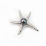 Pendant & seastar , silver 925 rhodium,for half- drille x 1pc
