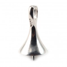 Schalenförmiger Trapezring, 925er Silber, rhodiniert, für halbdurchbohrte Perle ,12.5mm x 1Stk