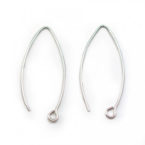 Earwires , Sterling Silver 925 , 40mm x 2 pcs 