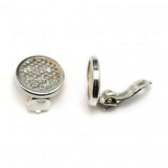Ear clip for cabochon 11mm silver 925 x 2pcs