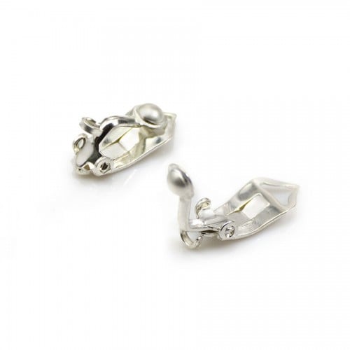 925 silver earring clip, to associated with pearl, 7 * 14mm x 2 pcs