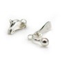925 silver earring clip, to associated with pearl, 5 * 13mm x 2pcs