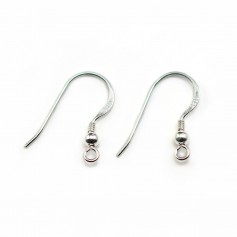 Spring Ear Hooks with ball, 18mm silver 925 x 4pcs