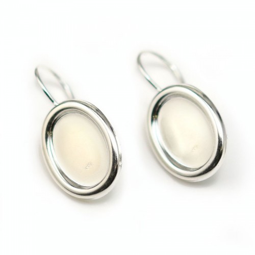 Earrings threadse with the cabochon, Sterling Silver 925 , 10x14mm X 2 pcs 