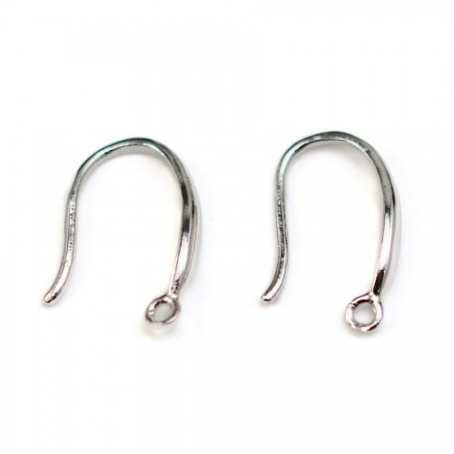 Streling silver 925 rhodium Ear wire thick back 9*15mm X 2 pcs