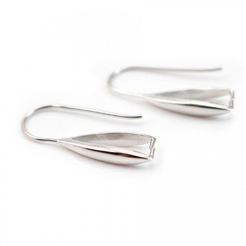 Earwires with attach pendant, 925 Streling silver rhodium,22mm x 2pcs