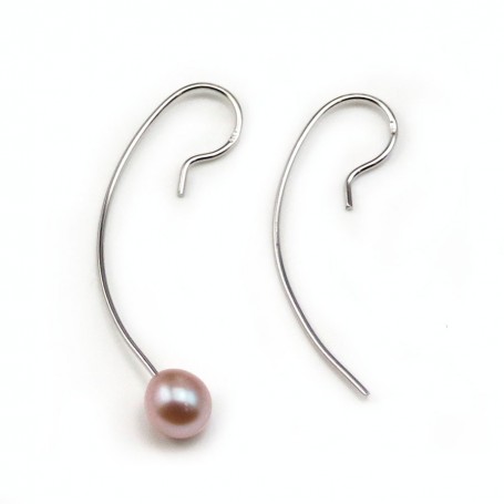 Earwires, 925 Sterling Silver Rhodium 48mm X2 pcs