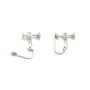 925 silver earrings clips with screw, for 4mm round cabochon x 2pcs