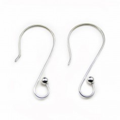 Silver 925 S-shaped ear hooks 32mm x 2pcs