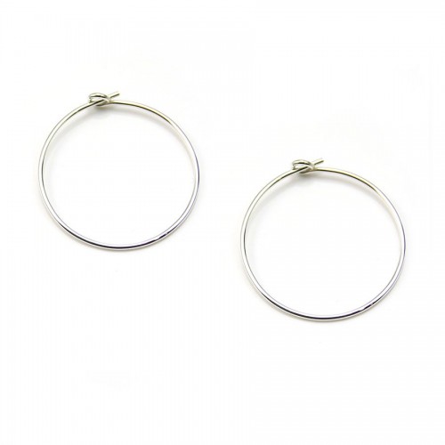 925 silver hoop earring 21mm x 4pcs