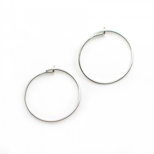 Round creole to decorate, in 925 silver, in size of 32mm x 2pcs