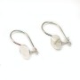 Earwires with disc, Sterling Silver 925 , 7.7x19mm x 2pcs 