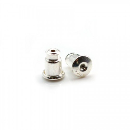 Poussoirs pour clous d'oreilles, Argent 925, 5x6.5mm x 2pcs