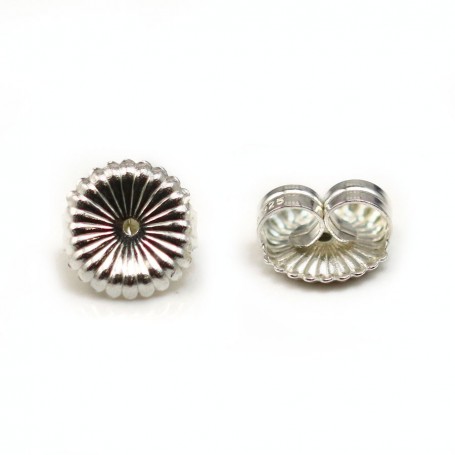 Flower ear clutches, 925 Sterling Silver 9.5mm x 2pcs 