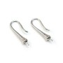 Sterling Silver 925 Rhodium Earwires half-drilled x 2pcs