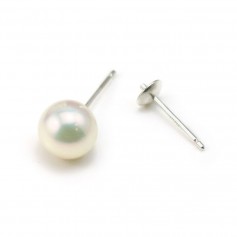 Clous d'oreilles pour perles semi-percées en argent 925 4mm x 4pcs