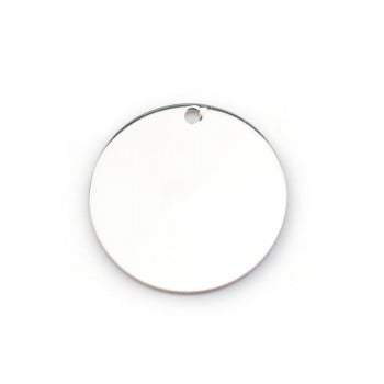 Sterling Silver 925 Medal charm round 15mm x 1pc