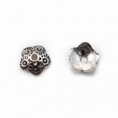 Bead Cap flower shape decorated with silver 925 aged 8mm x 4pcs