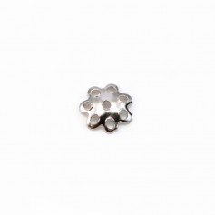 Bead Cap in Silver Flower 925 Rhodium 5mm x 10pcs