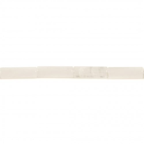 Jade blanche, en forme de tube 4*13mm X 40cm