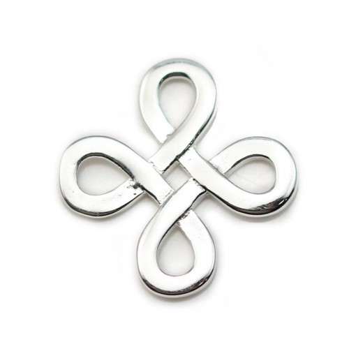 Print in 925 silver, in the shape of a chinese knot, 11.8mm x 1pc