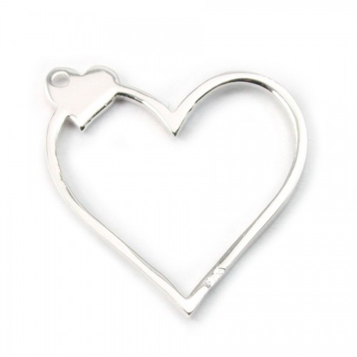 Silver 925 openwork heart spacer 20*20mm X 1pc
