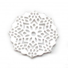 23mm x 1pc 925 silver openwork snowflake charm