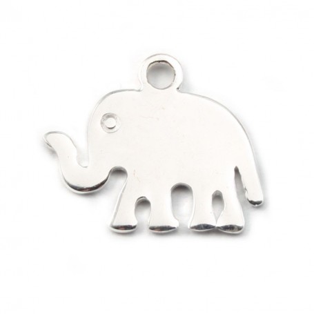  Silver elephant charm 12x13mm x1