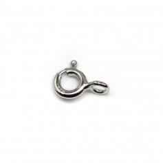 Spring clasp with silver ring 925 rhodium plated 5mm x 4pcs