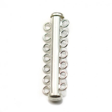 Clasp in tube 7 rows, silver 925 37.7mmx11mm x 1pc