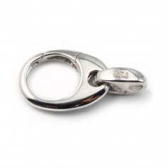 Clasp Carabiner Key Chain, Silver 925 11.5x16mm X1 pc