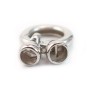 Spring ring clasp, 925 sterling silver 16x24mm with terminator 6.5mmX 1pc 