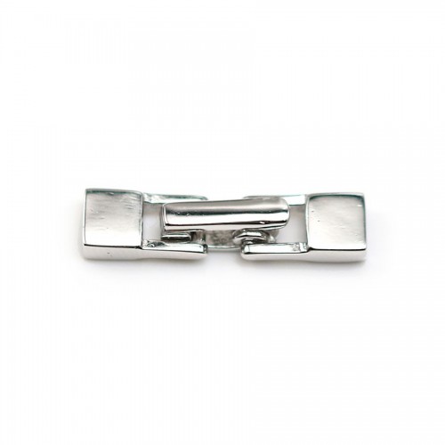 Clasp 925 silver rhodié hook, 5x19mm, for leather thread, 1.3x3mm x 1pc
