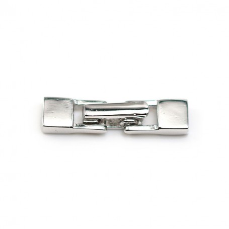 Clasp 925 silver rhodié hook, 5x19mm, for leather thread, 1.3x3mm x 1pc