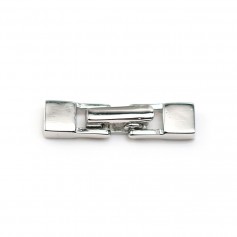 Clasp 925 silver rhodié hook, 5x19mm, for leather thread 1.3x3mm x 1pc