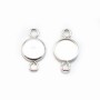 Intercalary round support for cabochon ,sterling silver 925, 8mm x 1pc