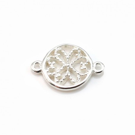 Spacer flower ,sterling silver 925, 8.5x12.5mm x 2pcs