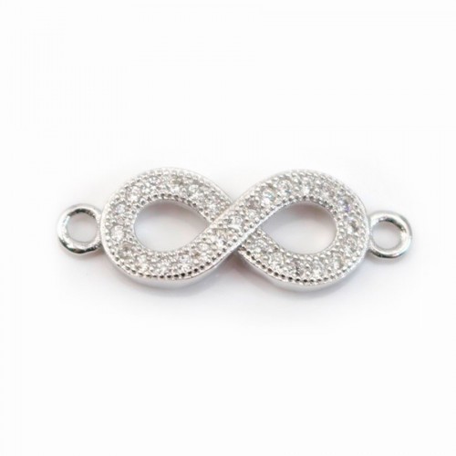 Spacer sterling silver 925 and strass infinity 7x21mm x 1pc
