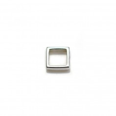 925er Silber Abstandhalter, quadratische Form, mit 2 Löchern, 6mm x 4pcs
