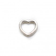 Espaçador 925 prata, forma de coração, com 2 buracos, 9 * 10mm x 2pcs