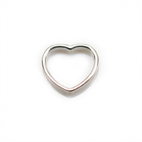 Spacer in 925 silver, in shape of a heart, with 2 holes, 12 * 13mm x 2pcs