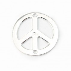 Peace&love 925 espaçador de prata 15mm x 1pc