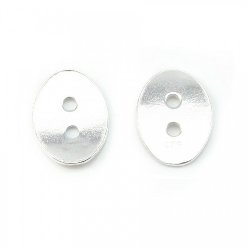 Charm ovale a bottone in argento 925 11x14mm x 1pc