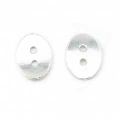 925 silver oval button charm 11x14mm x 1pc