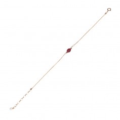 Bracciale di rubini e perle d'acqua dolce - Oro rosé x 1 pezzo