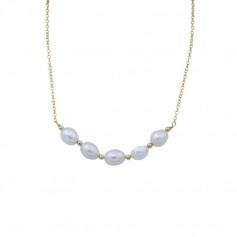 Gold filled & freshwater pearl necklace x 1pc