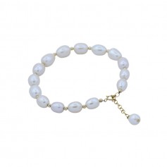 Bracelet Perle de culture blanc - Gold Filled x 1pc