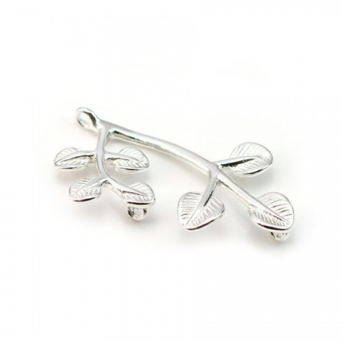 Small bracelet charm connects with three ties,sterling silver 925, 16x25mm x 1pc