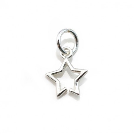 Spacer star openwork ,sterling silver 925, 8x13.5mm x 2pcs
